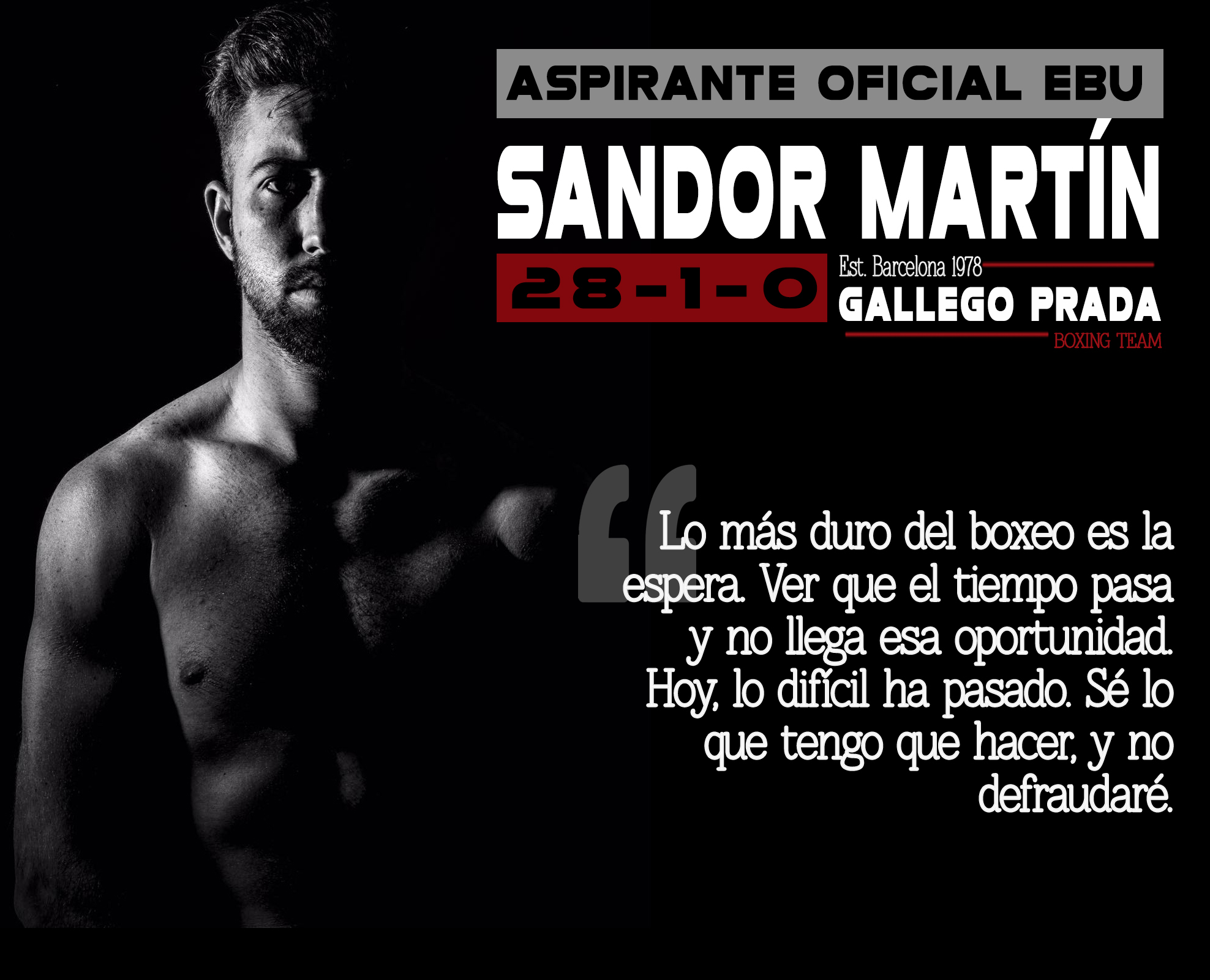 Sandor Martín aspirante oficial al EBU Gallego Prada boxeo Barcelona